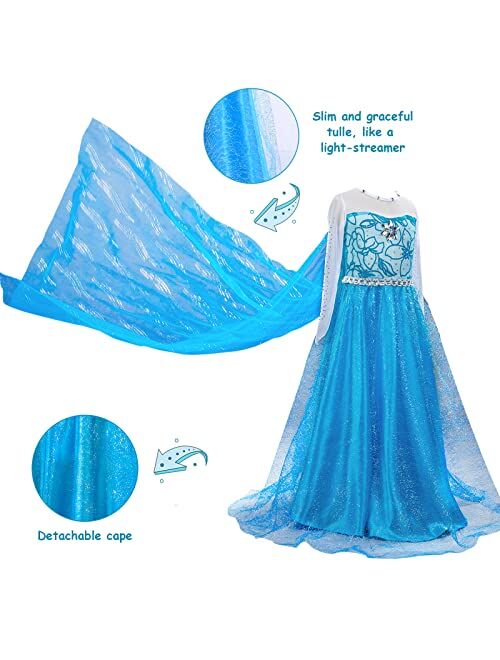 guest dream Princess Costume for Girls Toddler Princess Dresses Up Party Halloween Christmas Cosplay with Accessories