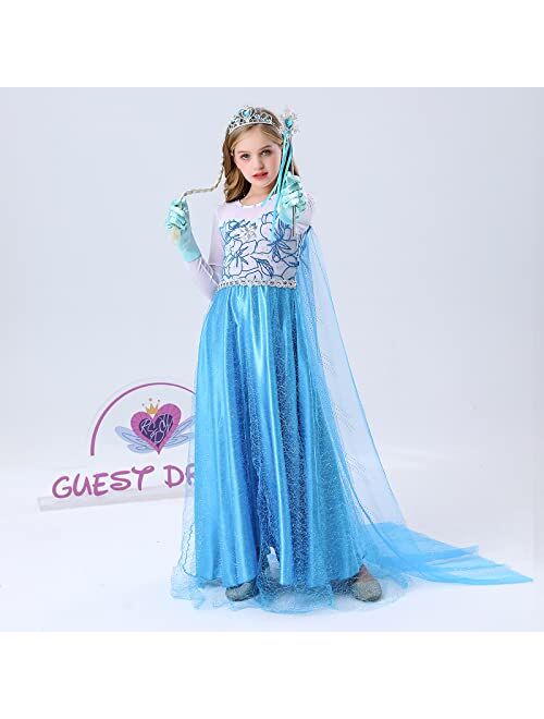 guest dream Princess Costume for Girls Toddler Princess Dresses Up Party Halloween Christmas Cosplay with Accessories