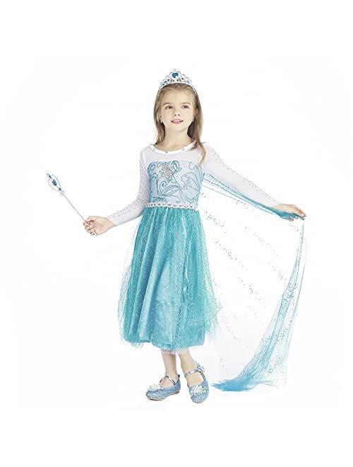 LURLEEZ Princess Costumes for Little Girls Dress Up Clothes for Little Girls Toddler Costume with Accessories Christmas Birthday