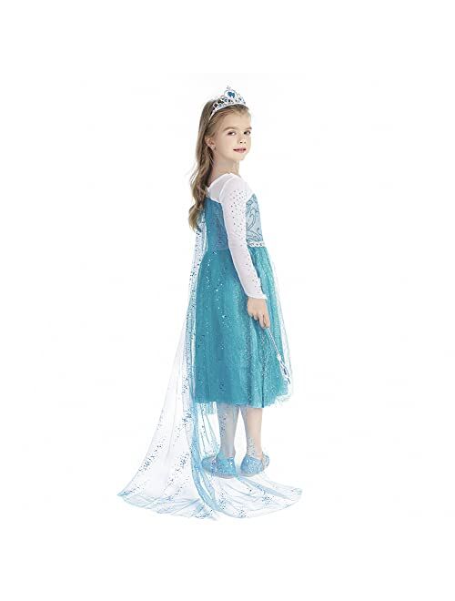 LURLEEZ Princess Costumes for Little Girls Dress Up Clothes for Little Girls Toddler Costume with Accessories Christmas Birthday