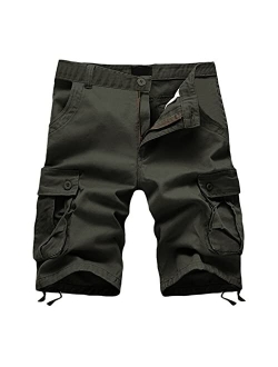 aihihe Black Mens Outdoor Shorts Big and Tall Relaxed Fit Casual Outdoor Stretchy Lightweight Short with Multi Pockets