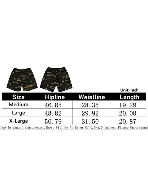 Yerllda Gallery Dept Shorts Men's Retro Camo Cargo Shorts High Street Elastic Jogger Gym Active Shorts Sweatpants with Pockets