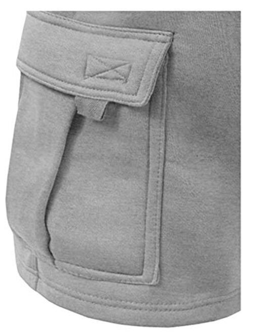 Renegade Sportswear Big Men's Elastic Waist Fleece Cargo Shorts