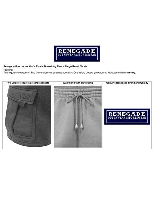 Renegade Sportswear Big Men's Elastic Waist Fleece Cargo Shorts