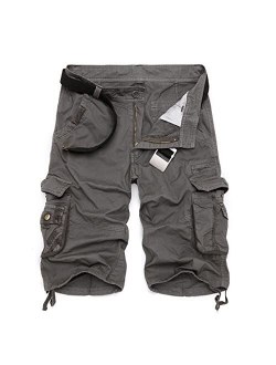 NXYJD Men's Summer Casual Loose Camouflage Printed Overalls Shorts Outdoor Multi-Pocket Military Sports Pants