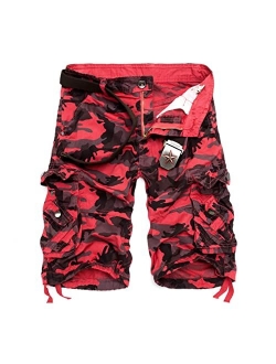 NXYJD Men's Summer Casual Loose Camouflage Printed Overalls Shorts Outdoor Multi-Pocket Military Sports Pants