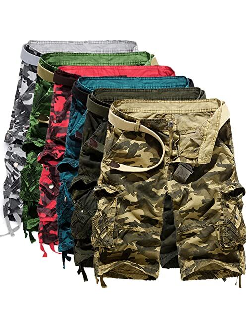 NXYJD Men's Summer Casual Loose Camouflage Printed Overalls Shorts Outdoor Multi-Pocket Military Sports Pants