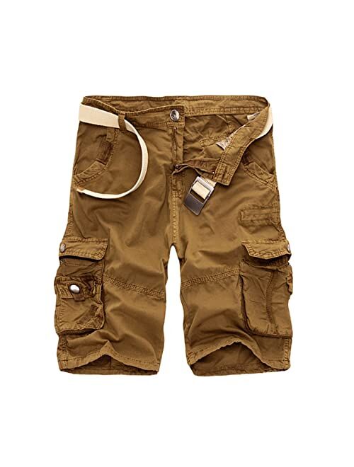 NXYJD Men's Summer Casual Loose Camouflage Printed Overalls Shorts Outdoor Multi-Pocket Military Sports Pants