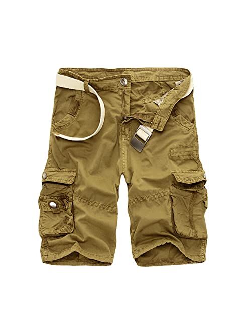 NXYJD Men's Summer Casual Loose Camouflage Printed Overalls Shorts Outdoor Multi-Pocket Military Sports Pants