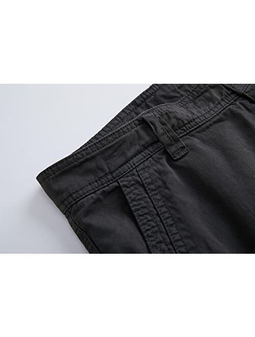 LI HANTON Mens Cargo Short Camo Casual Relaxed Fit Cotton Multi Pocket Outdoor Lightweight Work Shorts