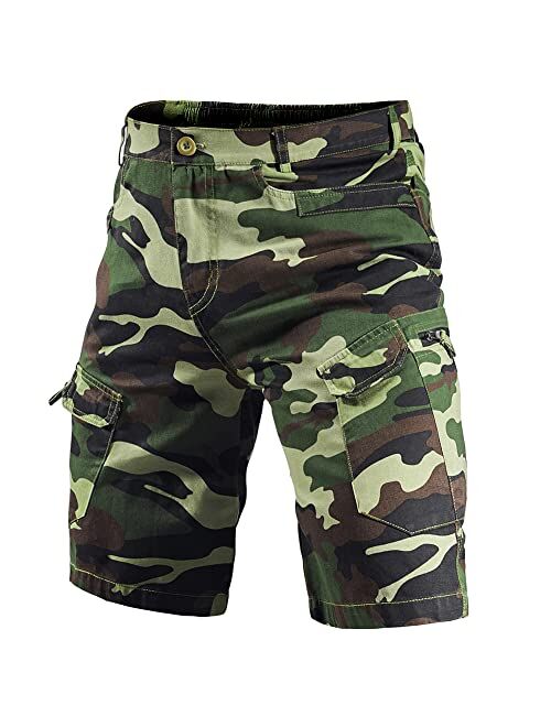 Kolongvangie Tactical Workout Shorts for Men Outdoor Casual Quick Dry Hiking Cargo Shorts with Multi Pockets 28-46 (No Belt)