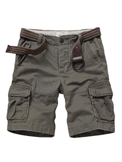 AKARMY Men's Cargo Shorts Relaxed Fit Camo Short Outdoor Multi-Pocket Cotton Work Casual Shorts