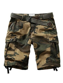 AKARMY Men's Cargo Shorts Relaxed Fit Camo Short Outdoor Multi-Pocket Cotton Work Casual Shorts