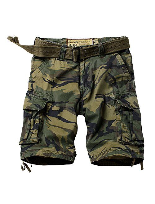 AKARMY Men's Cargo Shorts Relaxed Fit Camo Short Outdoor Multi-Pocket Cotton Work Casual Shorts