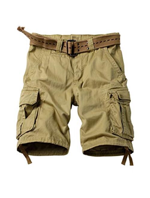 AKARMY Men's Cargo Shorts Relaxed Fit Camo Short Outdoor Multi-Pocket Cotton Work Casual Shorts