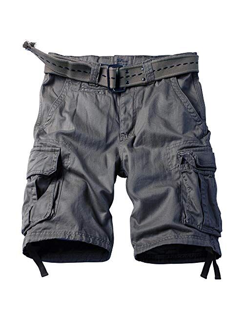 AKARMY Men's Cargo Shorts Relaxed Fit Camo Short Outdoor Multi-Pocket Cotton Work Casual Shorts