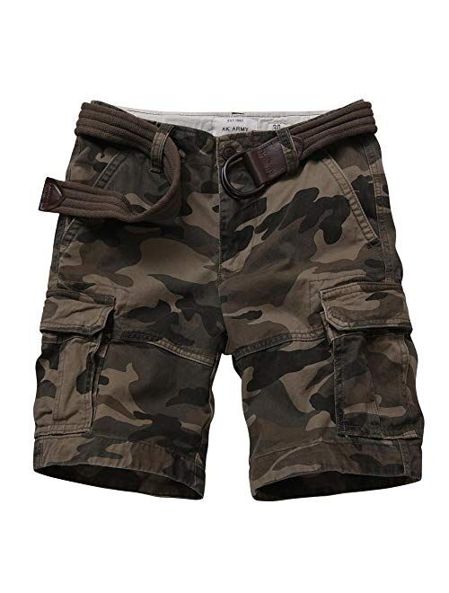 AKARMY Men's Cargo Shorts Relaxed Fit Camo Short Outdoor Multi-Pocket Cotton Work Casual Shorts