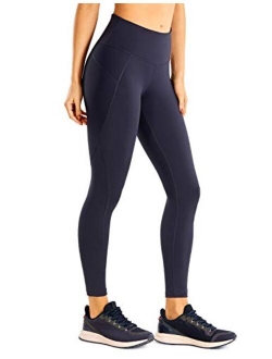 Women's Hugged Feeling Compression Running Leggings 25 Inches - Non See-Through Thick Training Tights Workout Pants