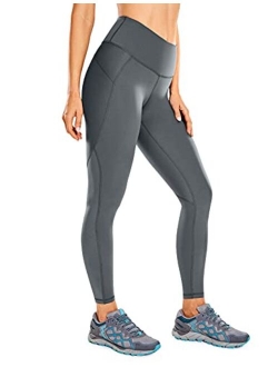 Women's Hugged Feeling Compression Running Leggings 25 Inches - Non See-Through Thick Training Tights Workout Pants