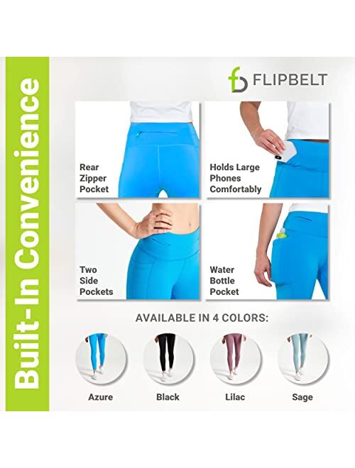 FlipBelt Women's Mid-Weight Leggings Workout with Pockets