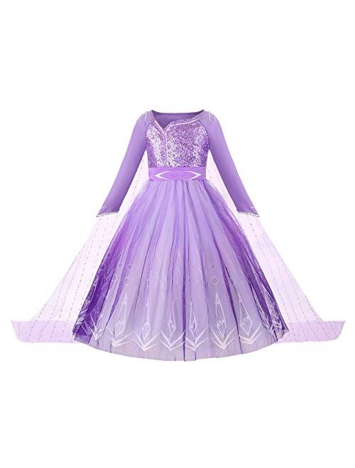 JerrisApparel Girl Snow Party Dress Princess Costume Halloween Cosplay Dress up