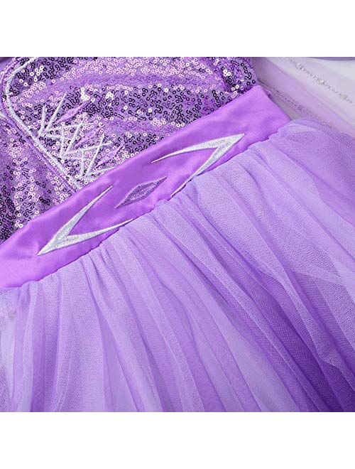 JerrisApparel Girl Snow Party Dress Princess Costume Halloween Cosplay Dress up