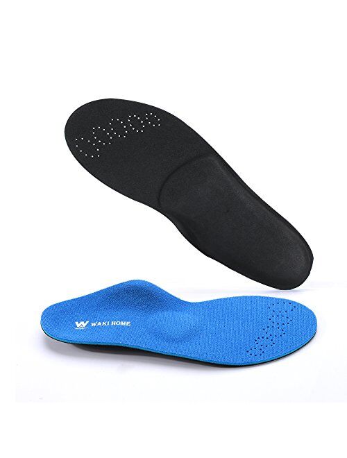 WAKI HOME Orthotics Insoles/Inserts/Pads with Arch Supports for Flat Feet,Plantar Fasciitis,Feet Pain,Pronation,Metatarsal Support for Men and Women