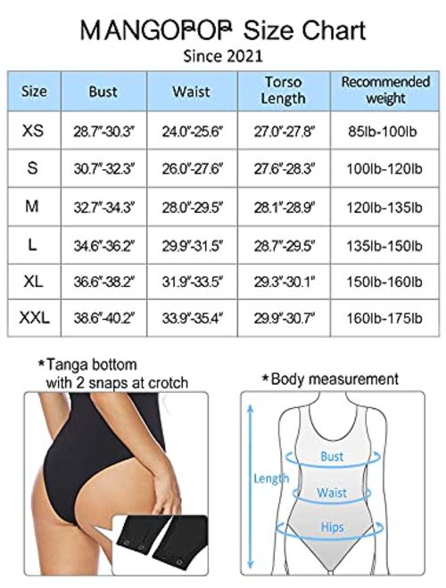 MANGOPOP Women's Square Neck Sleeveless Tank Top Long Sleeve Bodysuits Jumpsuits