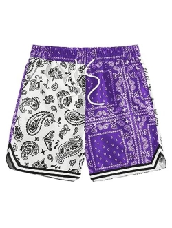 Men's Cartoon Print Elastic High Waisted Casual Summer Shorts