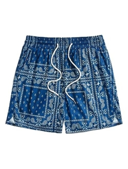 Men's Cartoon Print Elastic High Waisted Casual Summer Shorts