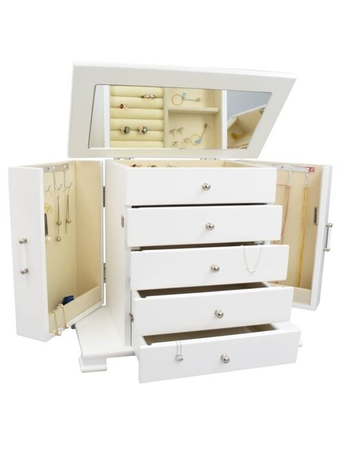 PKO Inc. Pko Inc Wooden Jewelry Box, White