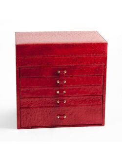 Bey-Berk Leather Jewelry Chest & Travel Case Set