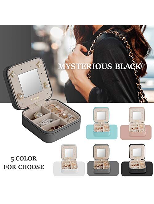 Uzoli Travel Jewelry Case for Women, Small Travel Jewelry Boxes, Travel Jewelry Organizer for Rings Earrings