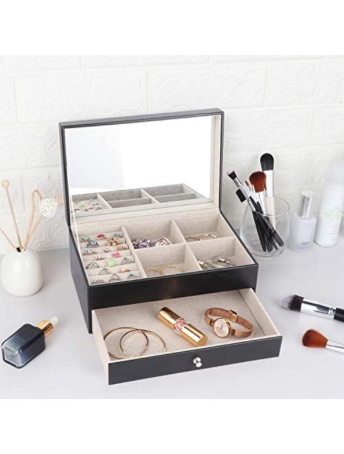 Meangood Jewelry Organizer Box 2 Layer