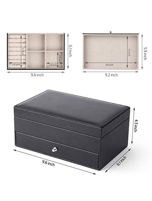 Meangood Jewelry Organizer Box 2 Layer