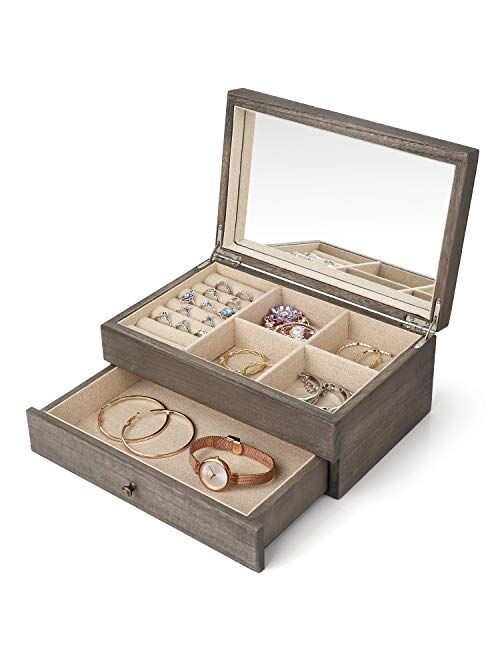 Meangood Jewelry Organizer Box 2 Layer