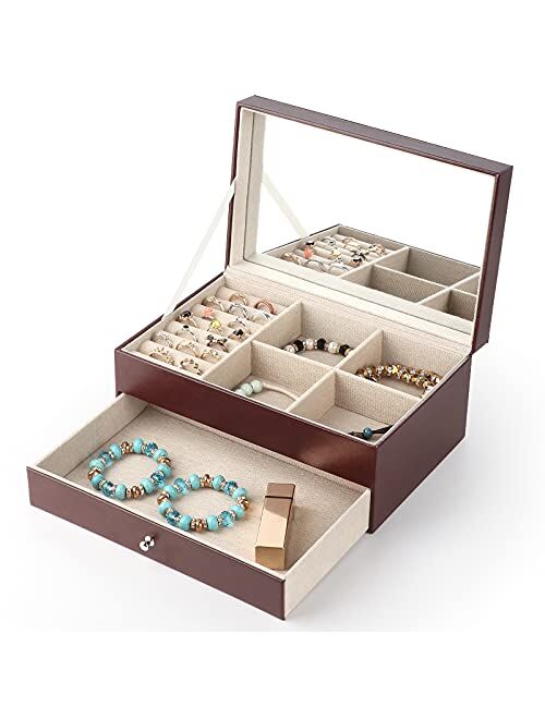 Meangood Jewelry Organizer Box 2 Layer