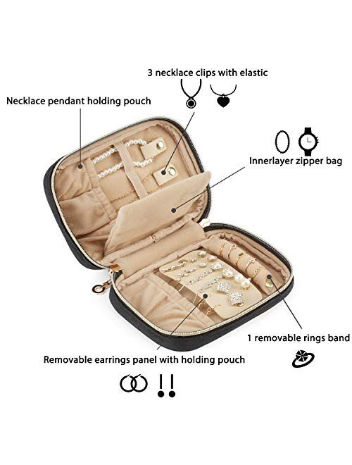 BAGSMART Jewelry Organizer Case Travel Jewelry Storage Bag for Necklace, Earrings, Rings, Bracelet