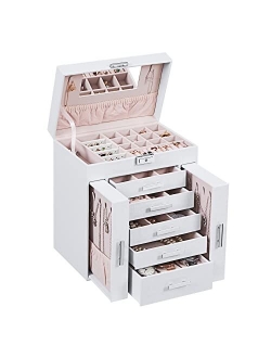 ANWBROAD Jewelry Box for Women 6-Tier and 2 Necklace Drawers jewelry boxes & organizers Large jewelry storage for Necklaces Rings Earrings Watches All stuff UJJB008