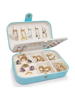 Zoe sunny Jewelry Box Girls Jewelry Organizer box Mini Travel Case Small Portable Jewelry Storage Case for Necklaces Bracelets Earrings Rings