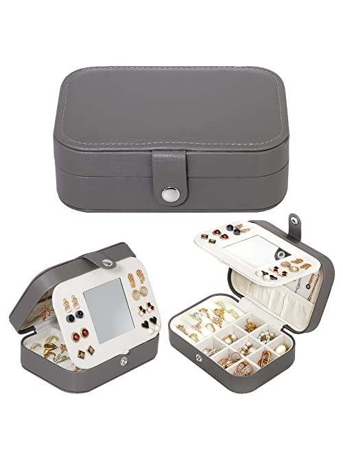 Zoe sunny Jewelry Box Girls Jewelry Organizer box Mini Travel Case Small Portable Jewelry Storage Case for Necklaces Bracelets Earrings Rings