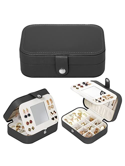 Zoe sunny Jewelry Box Girls Jewelry Organizer box Mini Travel Case Small Portable Jewelry Storage Case for Necklaces Bracelets Earrings Rings