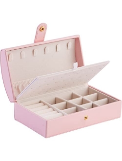 The Jewellery Pak Luxury Jewelry Organizer Case Box for Rings Earrings Necklaces Travel Jewelry Storage Box Premium PU Leather Exterior and Soft Touch Velvet Interior Bea