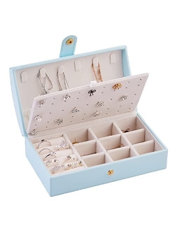 The Jewellery Pak Luxury Jewelry Organizer Case Box for Rings Earrings Necklaces Travel Jewelry Storage Box Premium PU Leather Exterior and Soft Touch Velvet Interior Bea