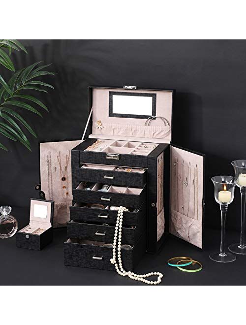 Buy ANWBROAD 6 Tier Huge Jewelry Box Jewelry Organizer Box Display ...