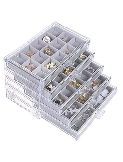 misaya Acrylic Earring Organizer with 5 Drawers