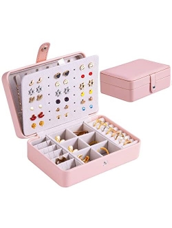 Jewelry Organizer Box, QBestry PU Leather Jewelry Box for Women Gift Large Jewelry Case Portable Jewelry Holder Organizer Storage Box for Earring Necklace Rings Holder