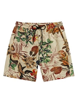 Men's Rose Letter Graphic Print Drawstring Waist Active Pocket Shorts