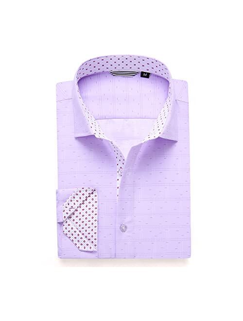 Alex Vando Mens Printed Dress Shirts Long Sleeve Regular Fit Button Down Shirt