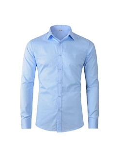 Beninos Men's Dress Shirts Fitted Poplin Solid